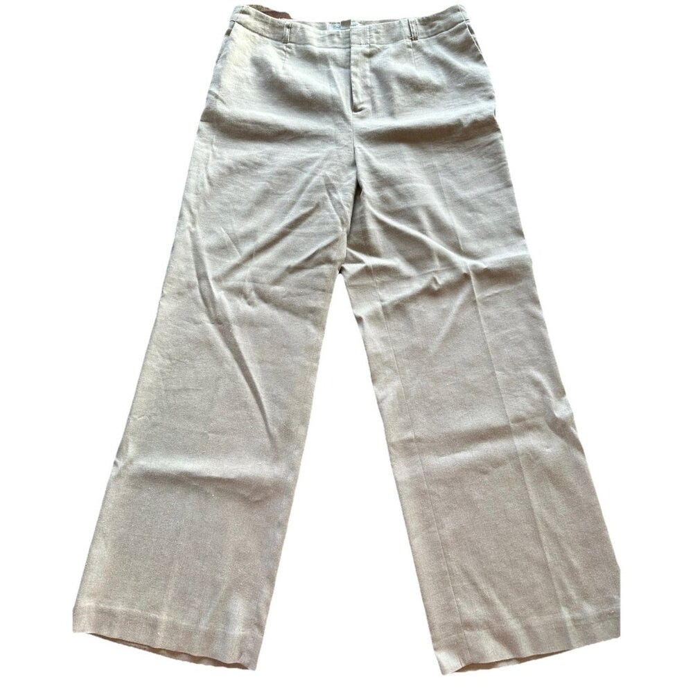 Coldwater Creek Pants 10P Womens Linen Blend Trouser Boho Beach Resort